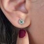 Emerald May Hawthorn Sterling Silver Stud Earrings, thumbnail 3 of 5