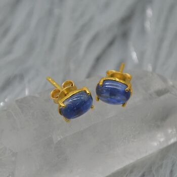 Kyanite Stud Earrings: Sterling Silver Or Gold, 2 of 6