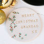 Round Grandad Christmas Coaster, thumbnail 2 of 6