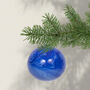 Christmas Molten Glass Bauble Lapis, 8cm, thumbnail 1 of 2