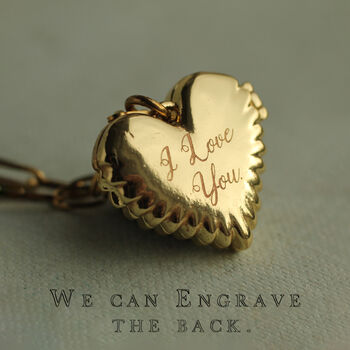 Gold Heart Clamshell Locket Necklace, 6 of 9