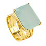 Gold Vermeil Ring Aqua Chalcedony Gemstone, thumbnail 1 of 5