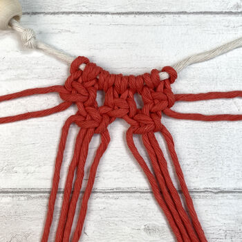 Macrame Kit Bunting. Teal, Navy, Coral And Cream, 12 of 12