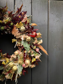 Dried Autumn Wreath With Chillies 'Hansel', 7 of 11