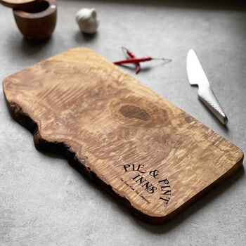 Your Own Logo Engraved Olive Wood Chopping/Cheese Board, 3 of 10