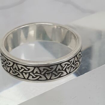 Personalised Celtic Sterling Silver Ring, 6 of 10