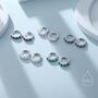 Cz Huggie Hoop Earrings In Sterling Silver, thumbnail 1 of 11