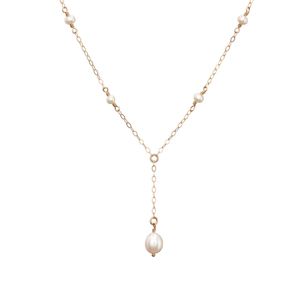Gold Plated Or Sterling Silver Pearl Bridal Necklace By Lulu + Belle