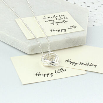 60th Birthday Sterling Silver Ring Necklace, 3 of 6