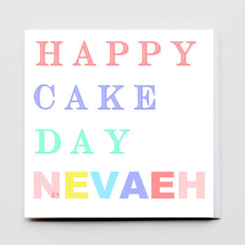 Happy Cake Day Personalised Greeting Card, 3 of 4