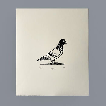 Pigeon A5 Linocut Print By Theodore Roberts, 2 of 5
