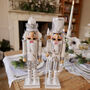 Pair Of Large Silver Glitter Christmas Nutcrackers, thumbnail 3 of 7