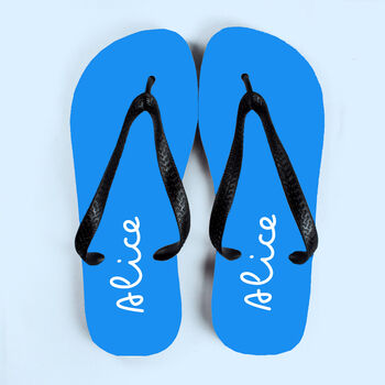 Personalised Blue Summer Style Flip Flops, 5 of 6
