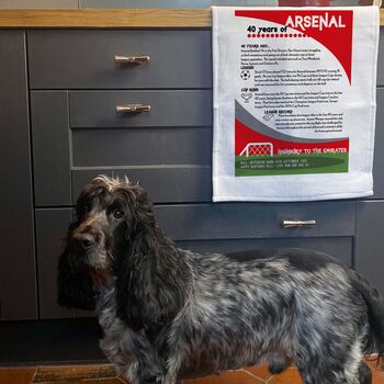 Years Of Being A Gunner Tea Towel Birthday Gift For Arsenal Fan, 3 of 6