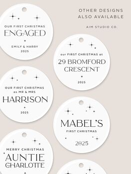 First Christmas As Mr And Mrs Personalised Ceramic Bauble, 8 of 8