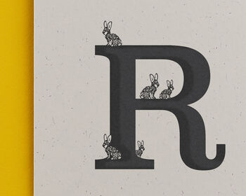 R Is For Rabbit, Alphabet Card, 2 of 3