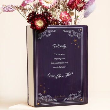 Personalised Purple Ceramic Celestial Book Vase, 3 of 4
