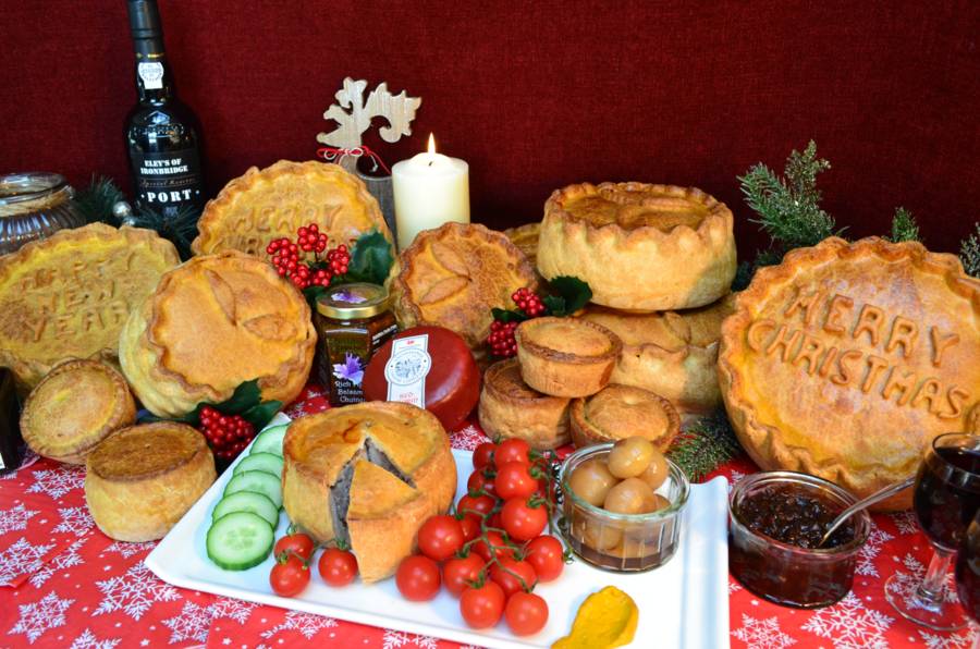 personalised 'merry christmas' pork pie by eley's of ironbridge