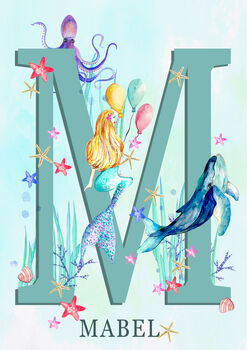 Alphabet Underwater Mermaid Posters, 11 of 12