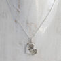 Silver Double Fingerprint Heart Pendant, thumbnail 3 of 6