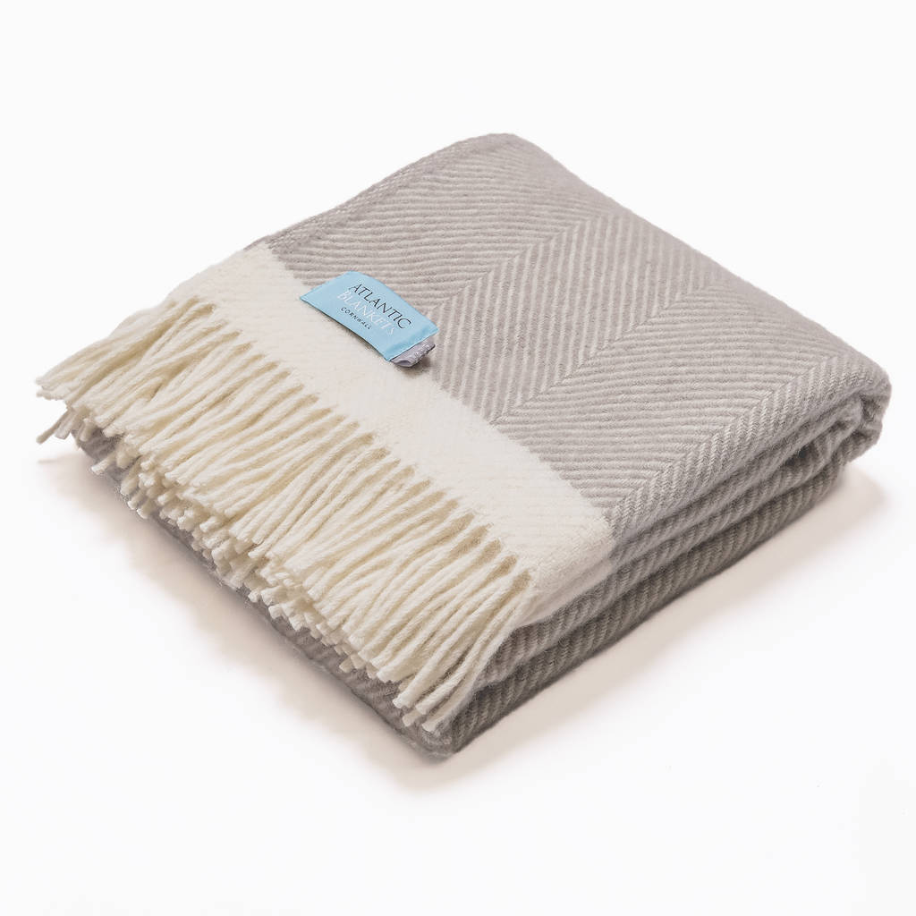 british wool herringbone throw by atlantic blankets