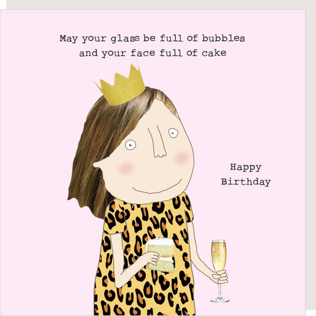 Bubbles And Cake Birthday Card