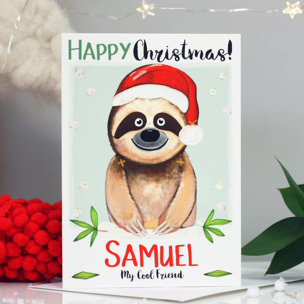 Personalised Sloth Relation Christmas Card, 1 of 10