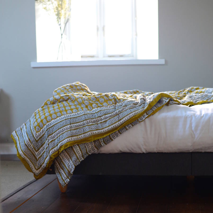 Mustard Voile Cotton Quilt By The Forest & Co