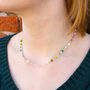 Ettie 16 Inch Beaded Rainbow And Gold Coloured Necklace, thumbnail 1 of 4