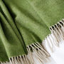 Extra Large Green Woven Lambswool Throw, thumbnail 5 of 5