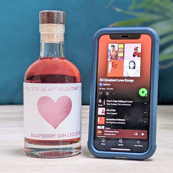 Personalised Valentines Flavoured Gin With Music, 5 of 6