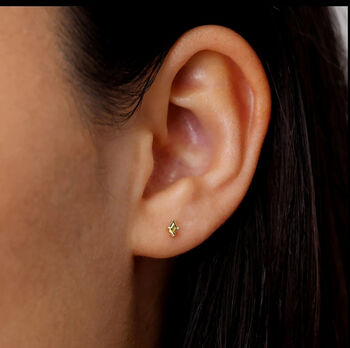 Citrine November Birthstone Diamond Shaped Earrings, 2 of 4