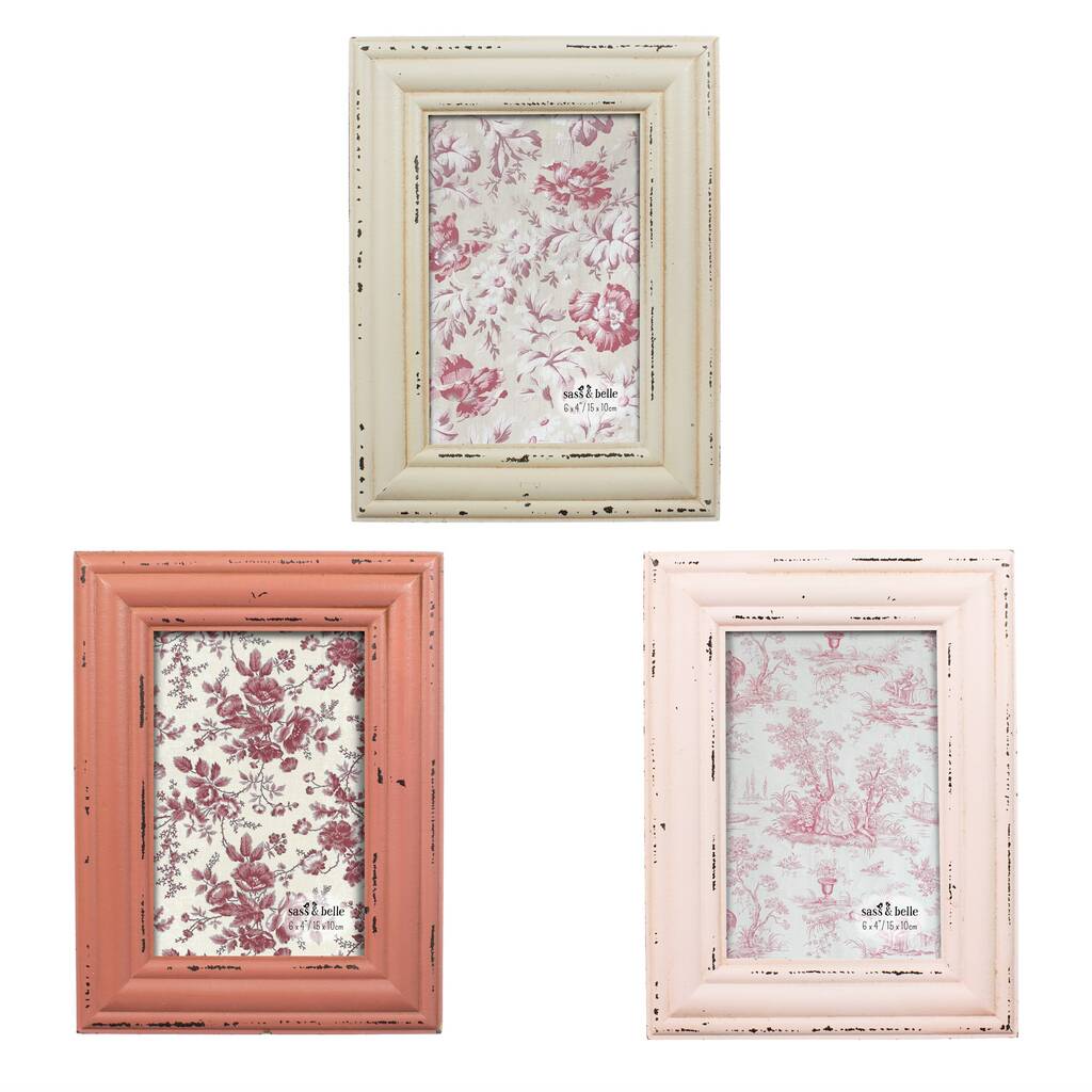 Set Of Three Peachy Pink Picture Frames By Lola & Alice