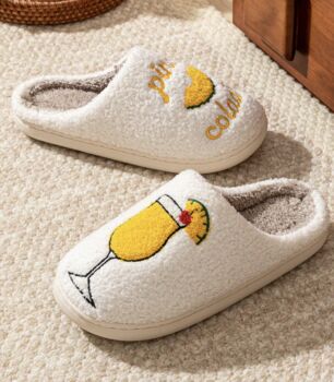 Pina Colada Embroidered Slippers, 4 of 4