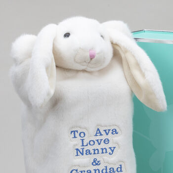 Personalised Embroidery Cream Bunny Hot Water Cover, 8 of 12