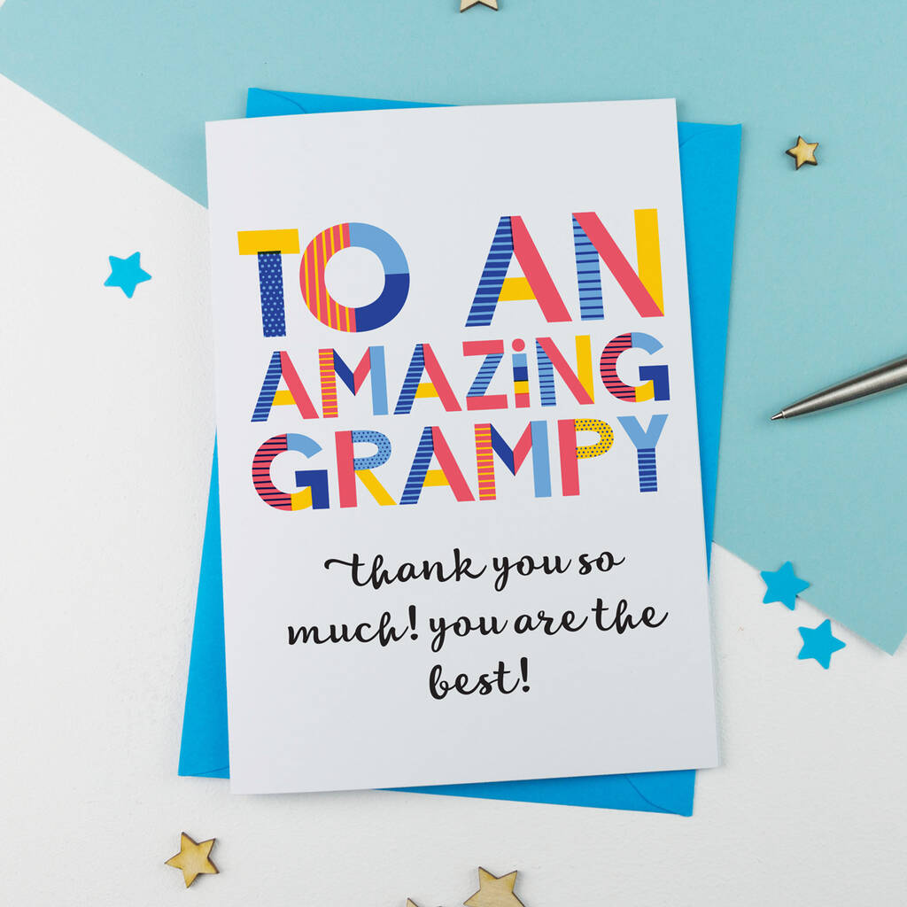 Amazing Grampy Personalised Card By A is for Alphabet