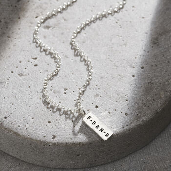 Personalised Men’s Silver Tag Necklace, 12 of 12