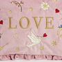 Pink Love Velvet Embroidered Pouch, thumbnail 3 of 7