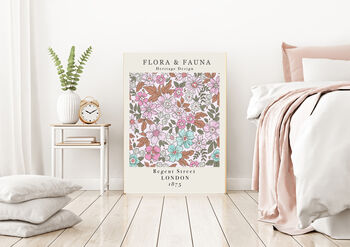 Fauna And Flora Pink Flower Art Print, 2 of 3