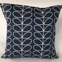 Orla Keily Blue Linear Stem Cushion Cover, thumbnail 1 of 6