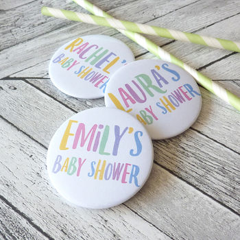Baby Shower Party Personalised Badges, 4 of 6
