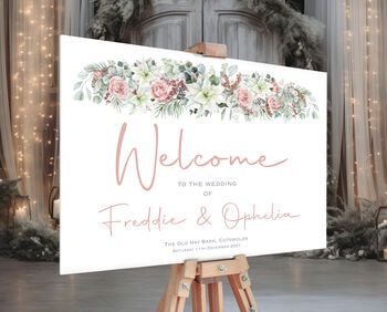 Wedding Welcome Sign Festive Floral, 3 of 5