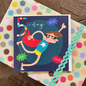 Super Hero 5th Birthday Card, 5 of 5
