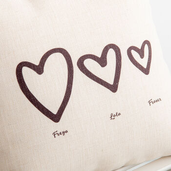 Personalised Family Of Hearts Cushion, 6 of 7