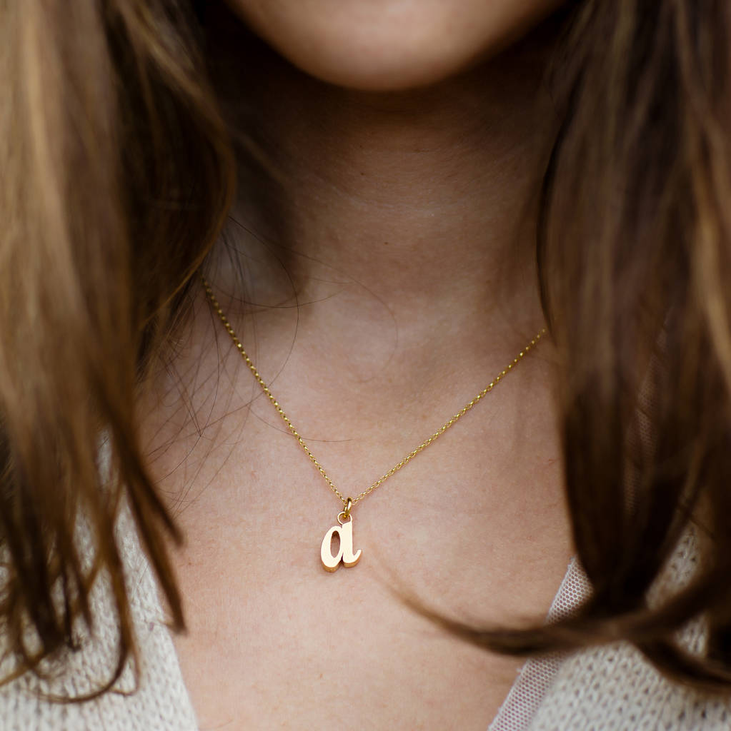 Necklace-Lowercase Initial Necklace or Pendant 