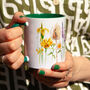 Inky Wildflower Mug With Optional Personalised Details, thumbnail 3 of 12