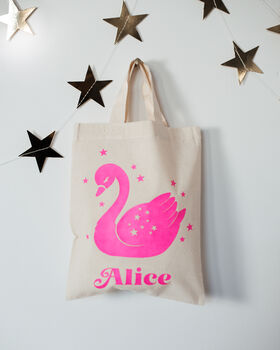 Personalised Children's Swan Tote Bag, 3 of 4