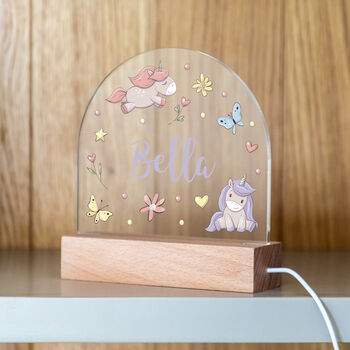 Personalised Unicorn LED Night Light For Children, 4 of 7
