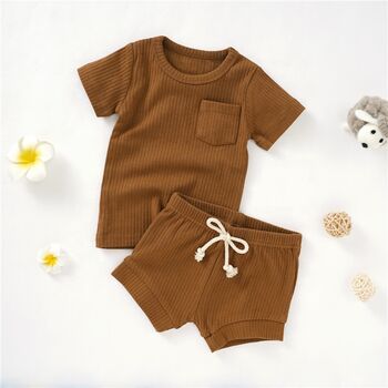 Organic Cotton T Shirt And Shorts Unisex Baby Set, 5 of 5