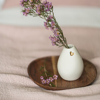 Porcelain Bud Vase With An Embossed Heart, 4 of 12